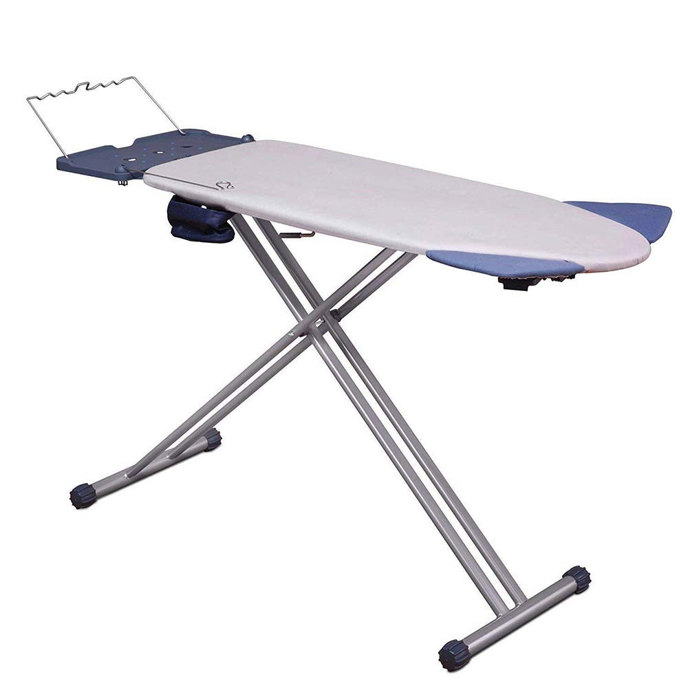 Extra-Wide Ironing Board with Retractable Shoulder Wings & Adjustable Height – Cotton Cover