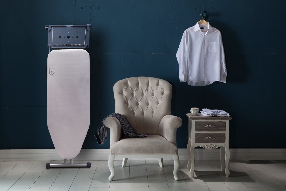 Extra-Wide Ironing Board with Retractable Shoulder Wings & Adjustable Height – Cotton Cover
