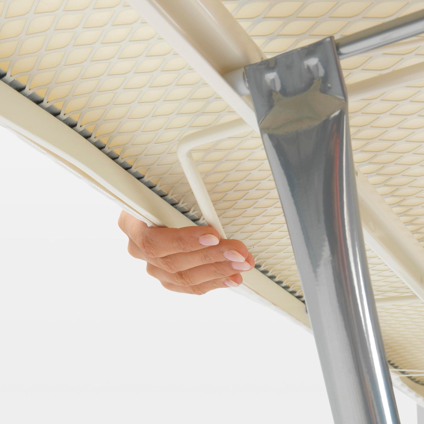 Adjustable Ironing Board with Steam Iron Rest, Linen Rack & Safety Locks – 49” x 18”