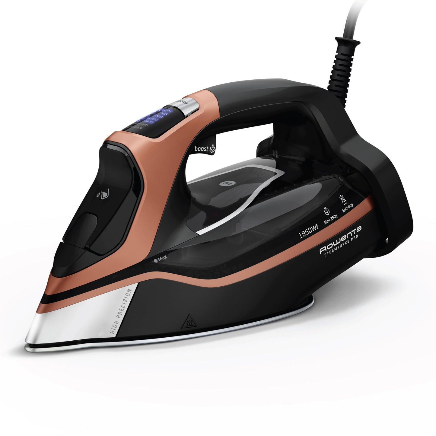 High-Power Steam Iron with Stainless Steel Soleplate & Smart Presets ā 1850W