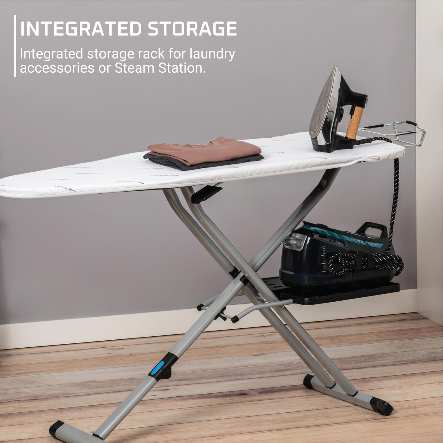 Compact Folding Ironing Board with Hanger Rack – 54” x 18”, 4-Leg Design