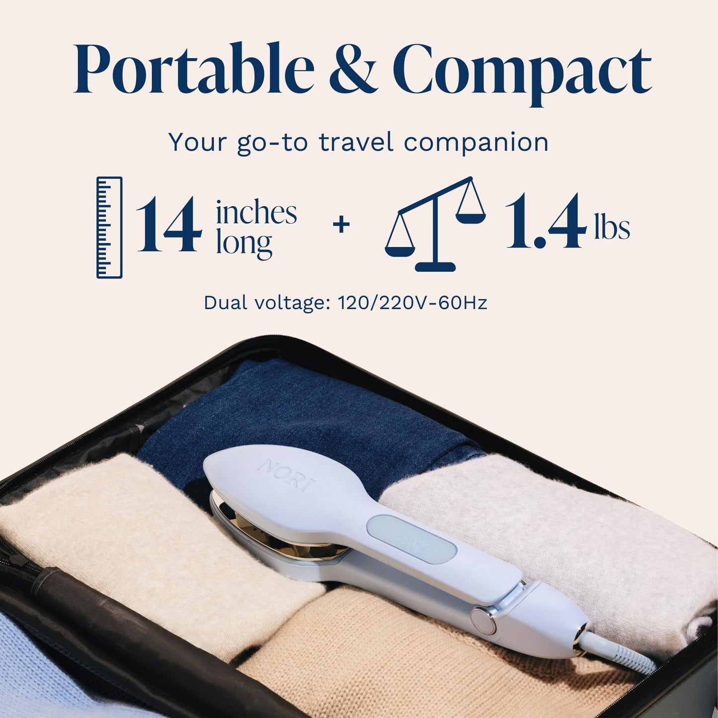 Compact Travel Steam Iron with 6 Fabric Settings – Handheld & Easy to Use