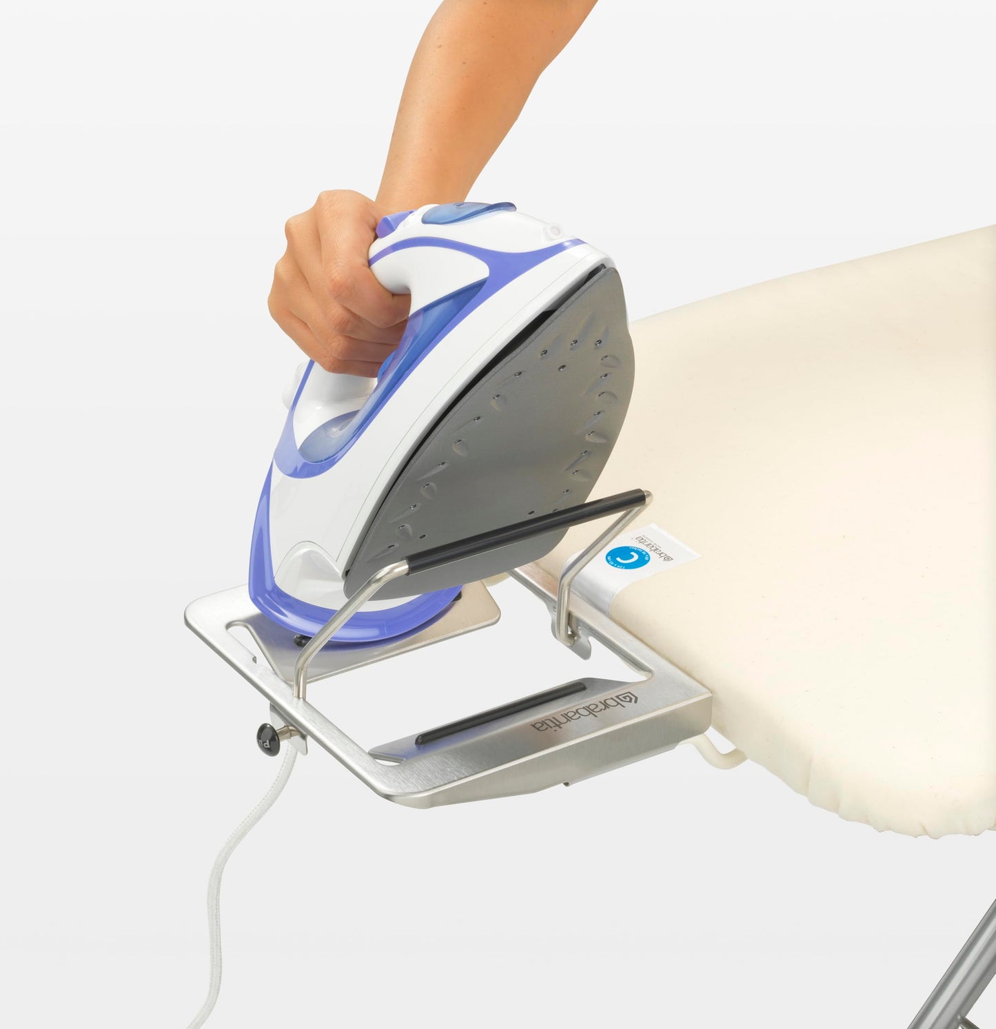 Adjustable Ironing Board with Steam Iron Rest, Linen Rack & Safety Locks – 49” x 18”