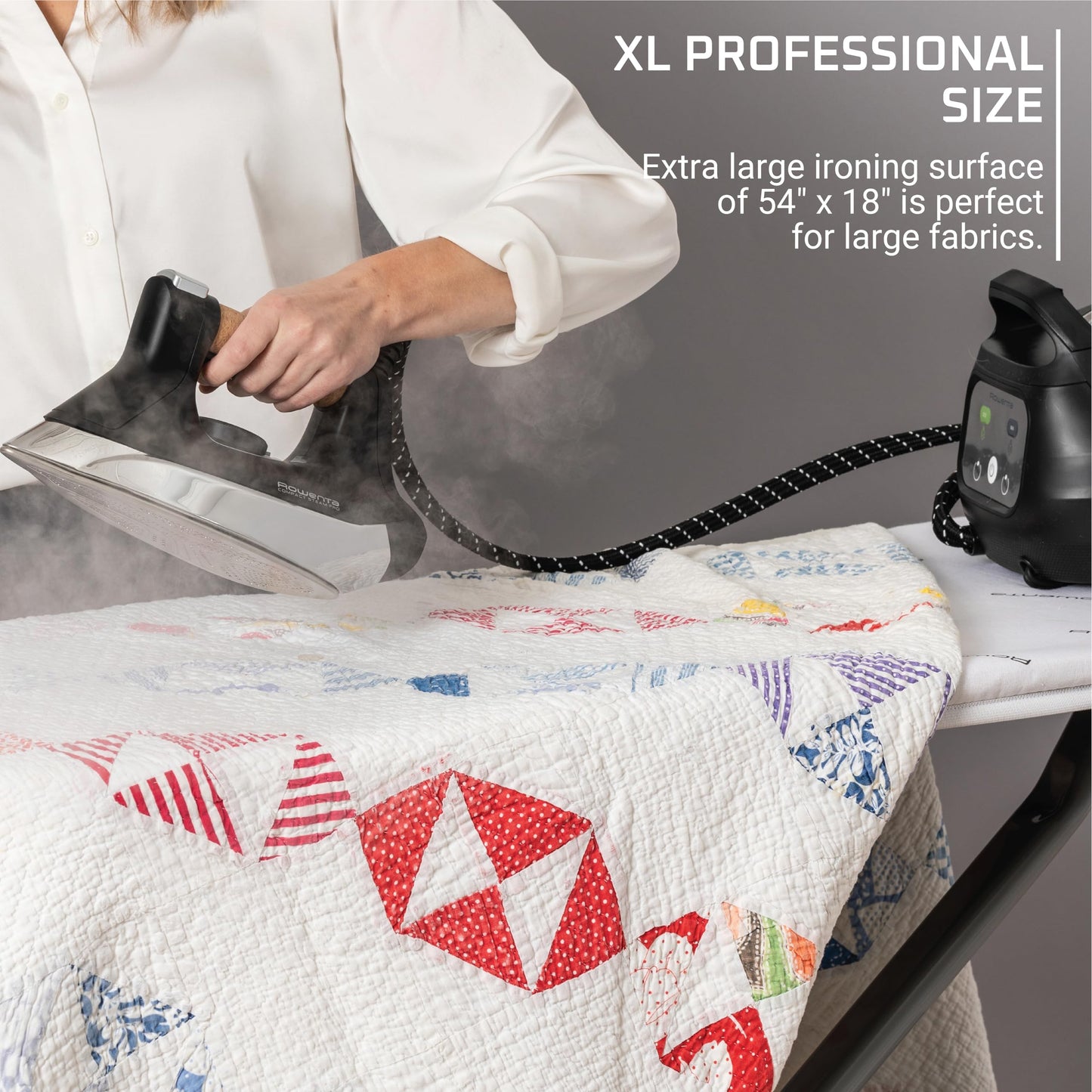 Compact Folding Ironing Board with Hanger Rack – 54” x 18”, 4-Leg Design
