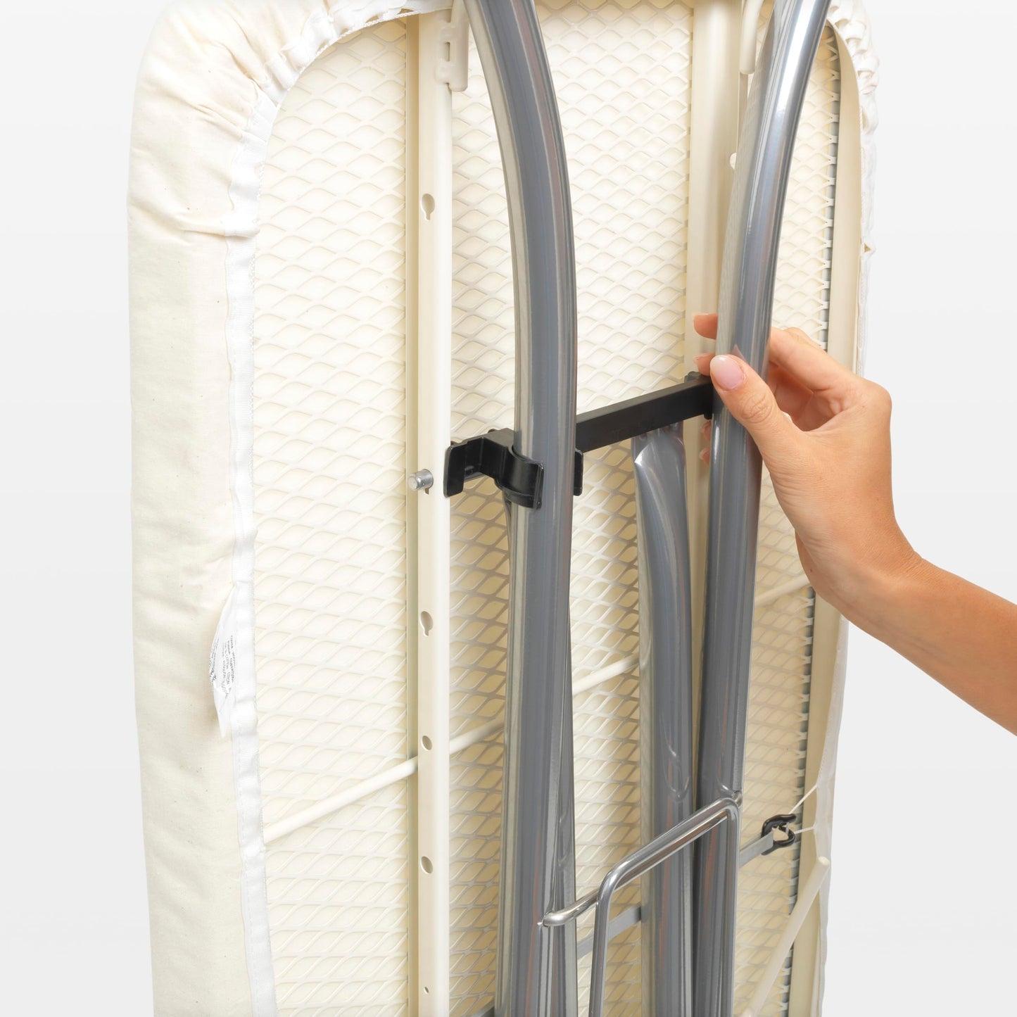Adjustable Ironing Board with Steam Iron Rest, Linen Rack & Safety Locks – 49” x 18”